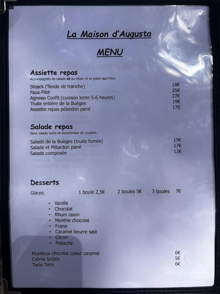 La Maison d'Augusta - Menu Image 1